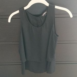 Express Two-Tiered Black Sleeveless Top